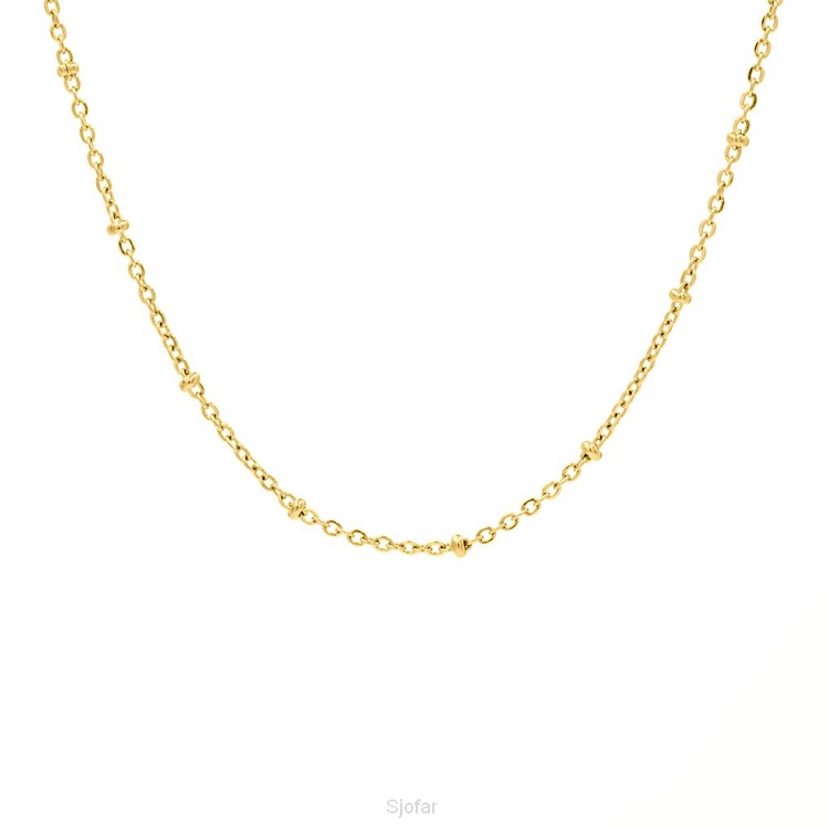 Ketting bolletje goud/zilver 50cm