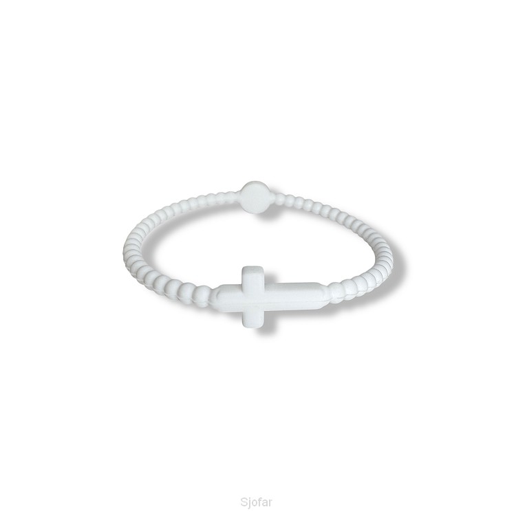 Siliconenarmband kruis wit
