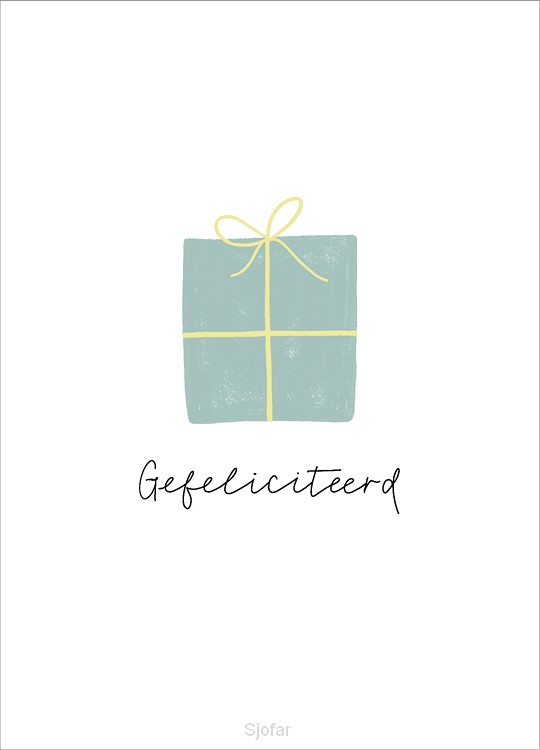 Kaart Gefeliciteerd - cadeau - groen