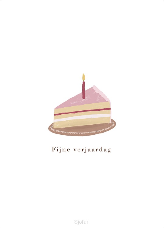 Kaart Fijne verjaardag - taartje