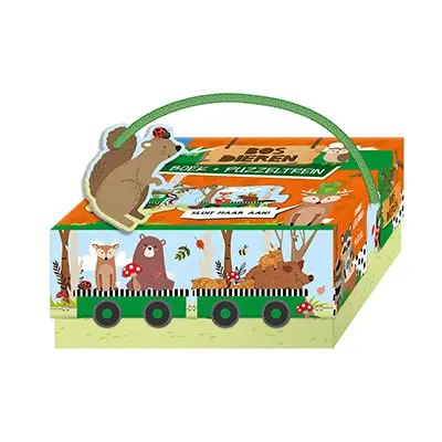Bosdierenboek + puzzeltrein