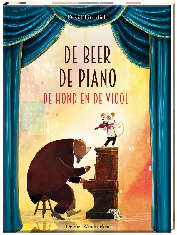 Beer de piano de hond en de viool